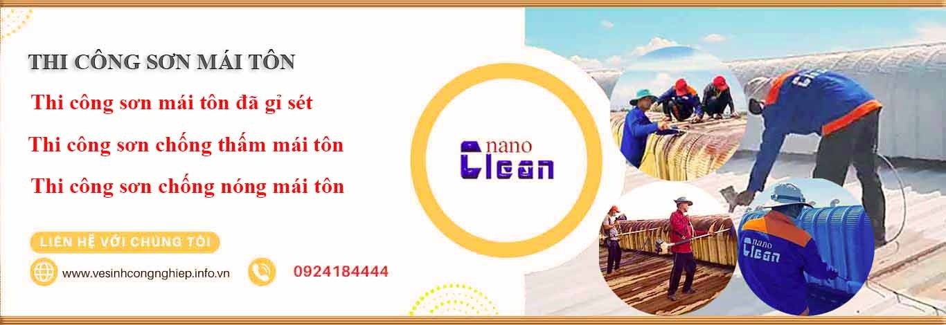 Thi công sơn chống nóng mái tôn nanoclean